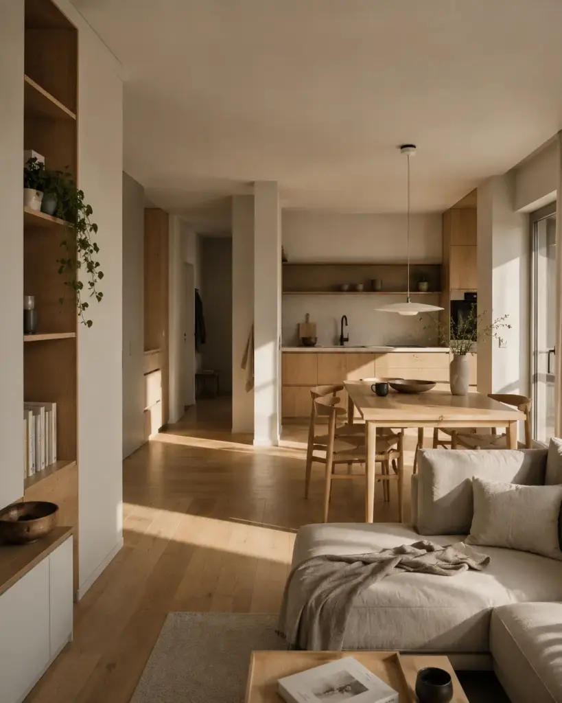 Flexible living space with clearly defined functional zones